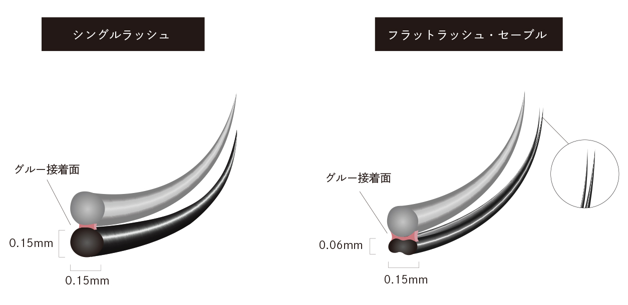 フラットラッシュ・セーブル比較